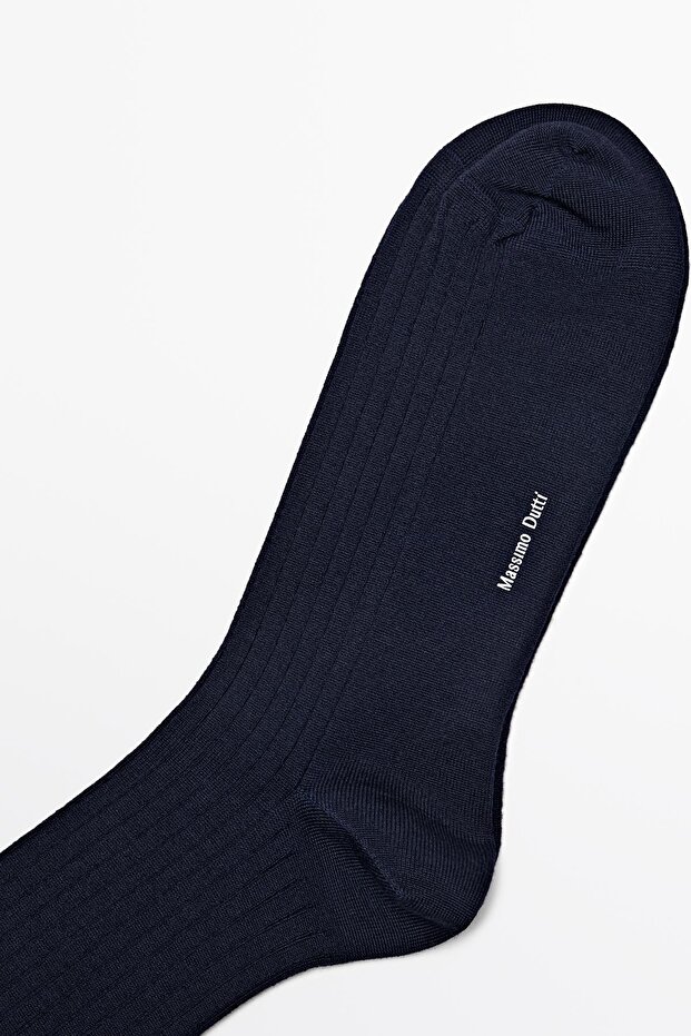 Yün karışımlı nervürlü çoraplar - 3