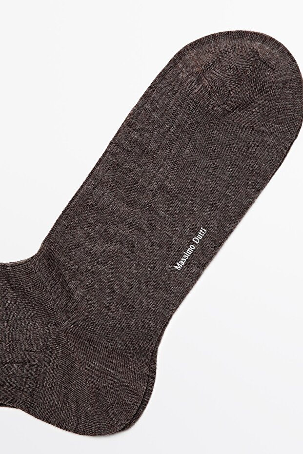 Yün karışımlı nervürlü çoraplar - 4