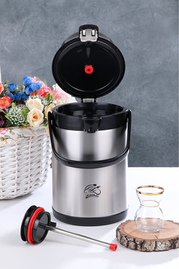 Ckr2007 2,5 Litre Pompalı Çelik Termos - 3