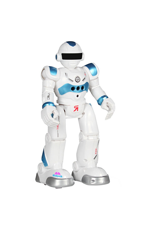 Rc El Sensörlü Uzaktan Kumandalı Şarjlı Akıllı Yapay Zeka Robot 28 Cm Mavi - 4