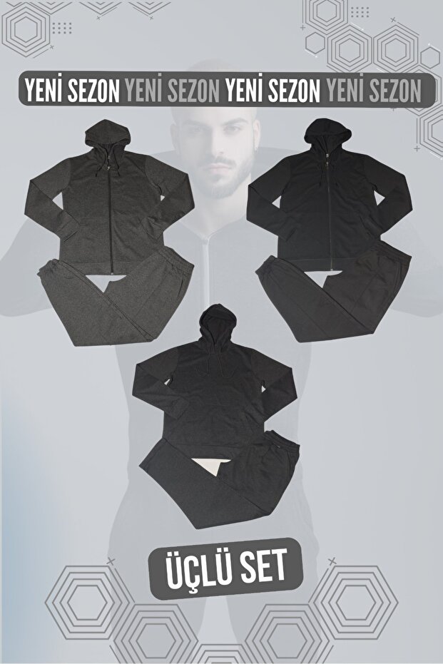 مجموعة ملابس رياضية مكونة من 3 قطع - 1