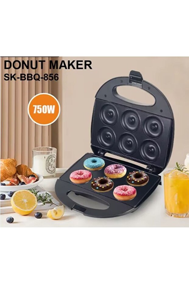 Donut Cake Maker SK-BBQ-856 – 750W Portable Home Appliance with Non-Stick Heating, Easy Baking