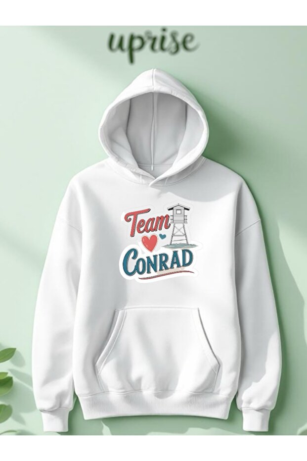 سويت شيرت كبير الحجم من القطن المطبوع من Team Conrad بثلاث خيوط