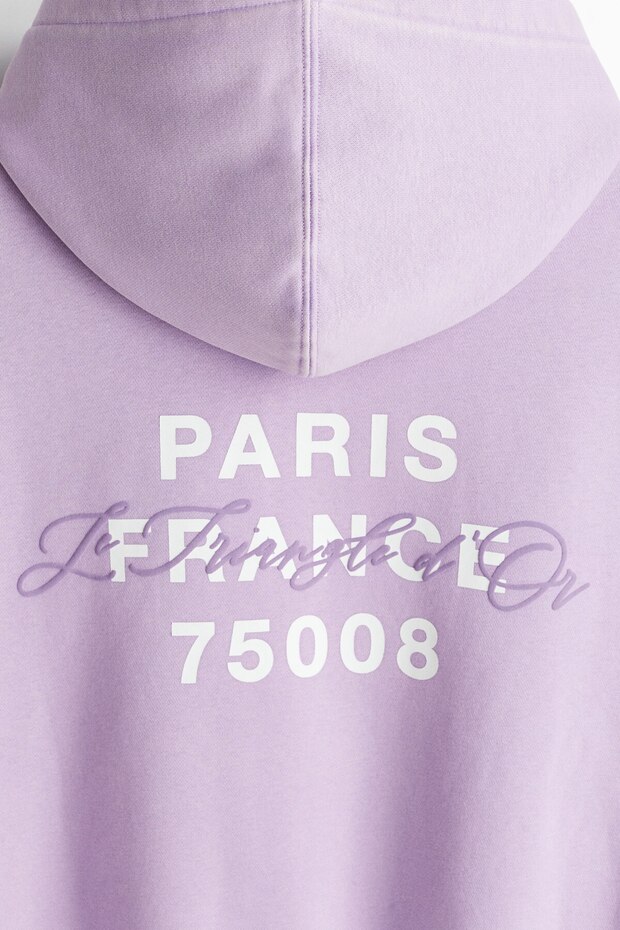 Baskılı ve Kapüşonlu Üst Loose Fit - 7