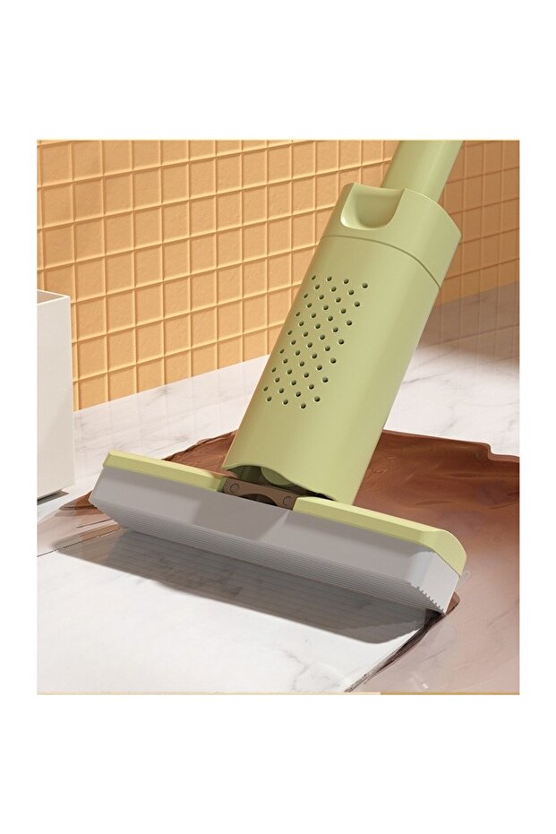 Mini Mop, Flippy, For Home Use, Self-Wringing System, Portable, 180° Rotation, 15 x 27.5 cm, Green - 11