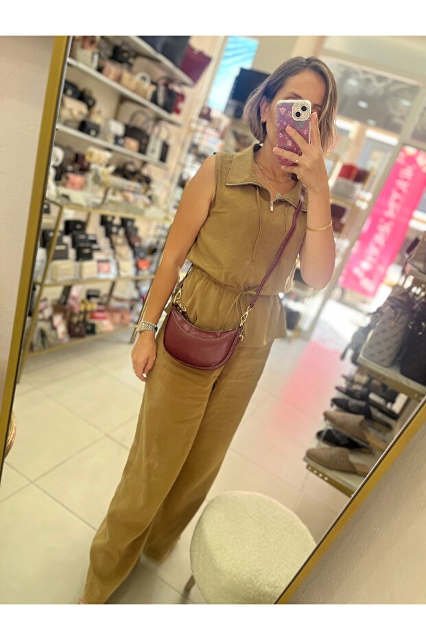 Bordo Çift Askılı Çanta - 4