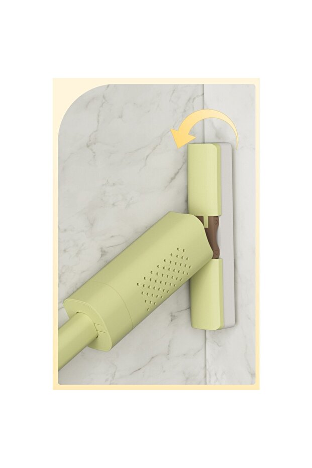 Mini Mop, Flippy, For Home Use, Self-Wringing System, Portable, 180° Rotation, 15 x 27.5 cm, Green - 12