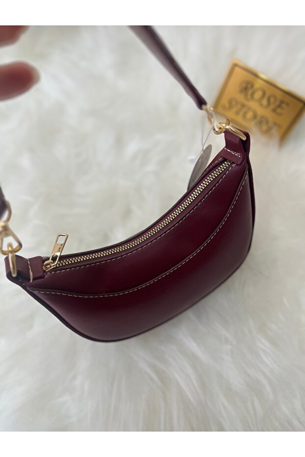 Bordo Çift Askılı Çanta - 2