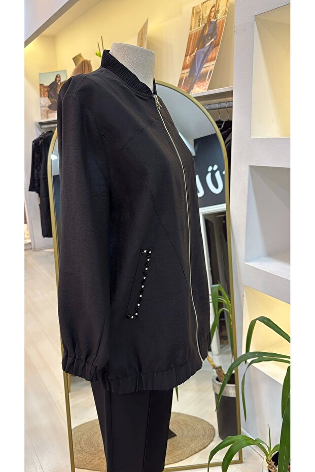 6030 Cep Taş İşlemeli Kap - Siyah - 2