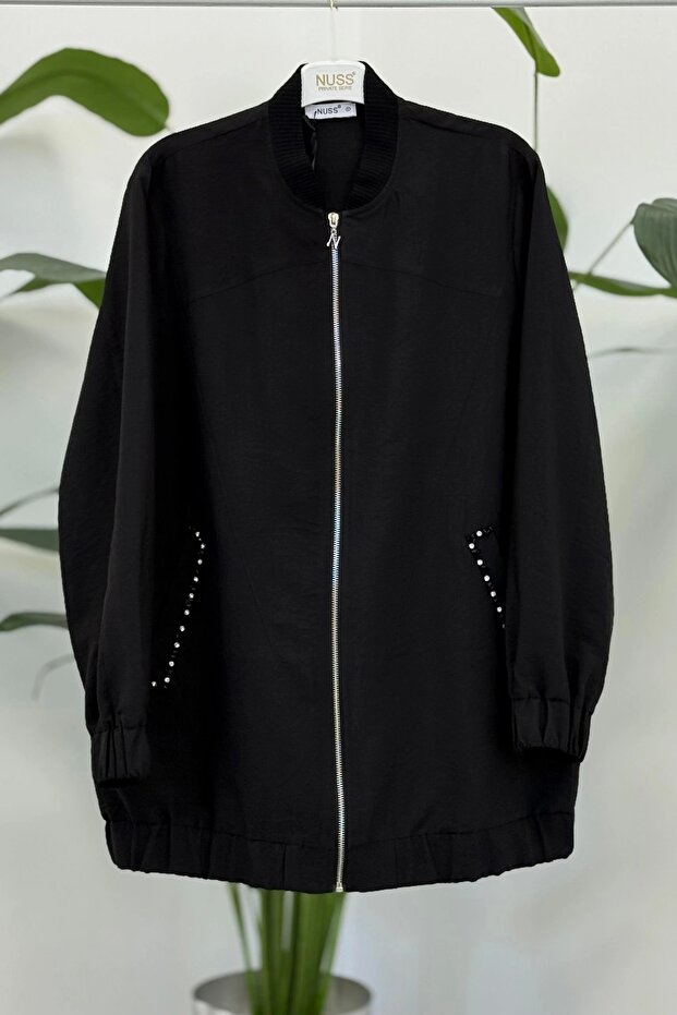 6030 Cep Taş İşlemeli Kap - Siyah - 5