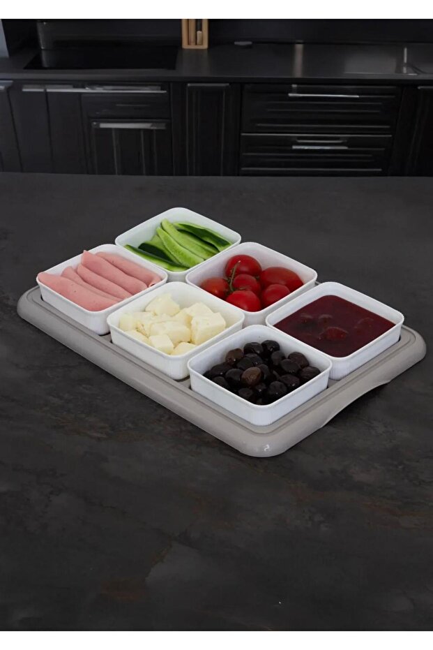 Perla 6-Piece Breakfast Set Breakfast Storage Container with Lid Breakfast Set Storage Container with Tray - 3