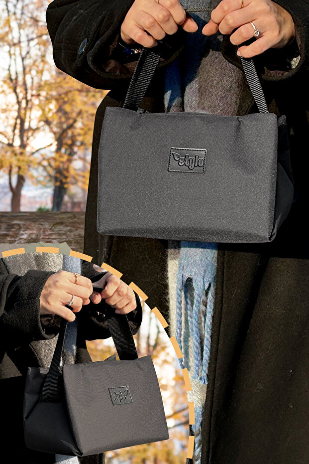 3'lü Set Anne Bebek Bakım Sırt Çantası & Urban Anne Bebek Omuz Çantası ve Termos Çanta-Siyah - 7