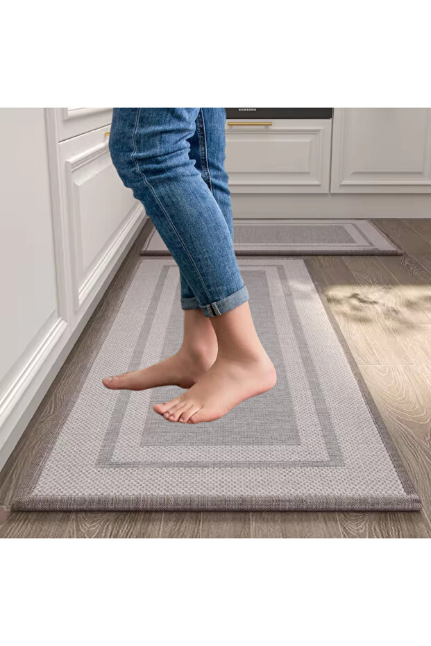 Set of 2 PCs Premium Anti-Fatigue Kitchen Mats, Non-Skid Natural Rubber Kitchen Floor Mats,
