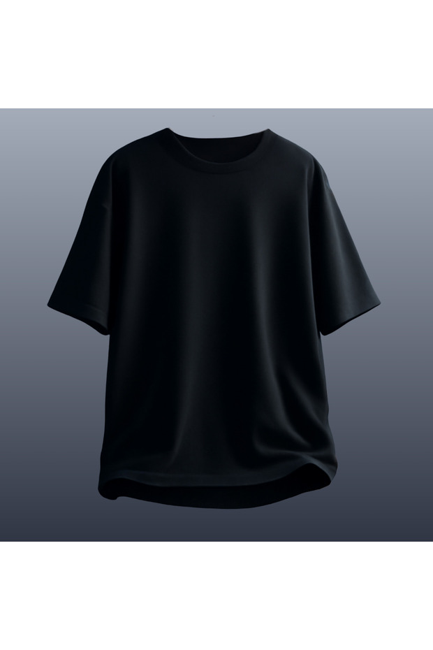 Μαύρο μπλουζάκι Basic oversized Άνετο Εφαρμογή - 1