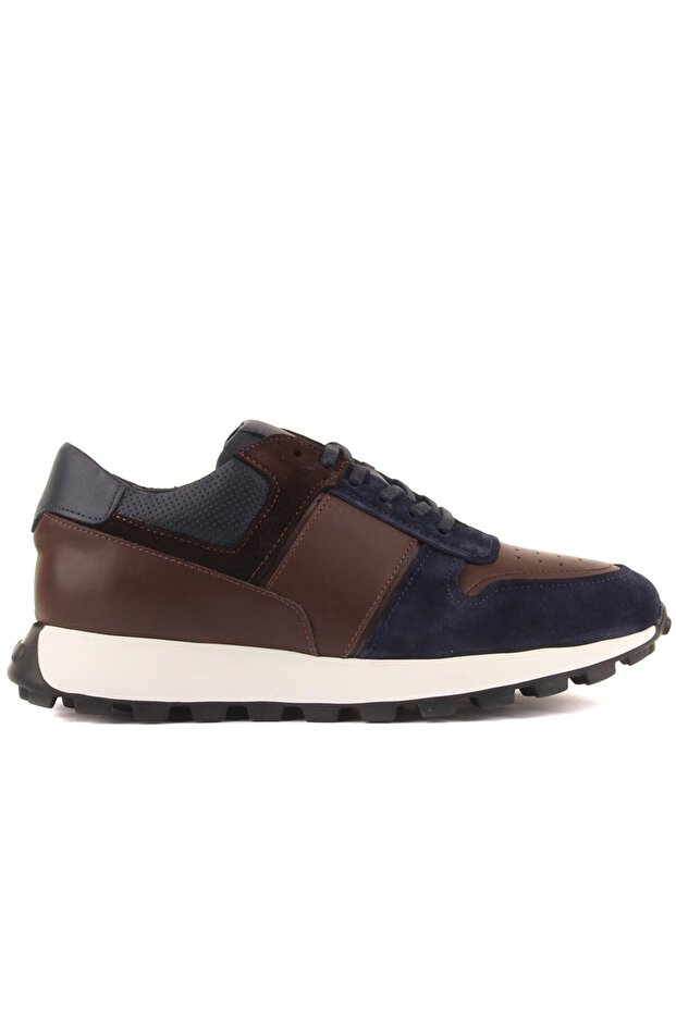 - Navy Blue, Brown Suede Leather Lace-Up Men's Casual Shoes 101-1022-2224