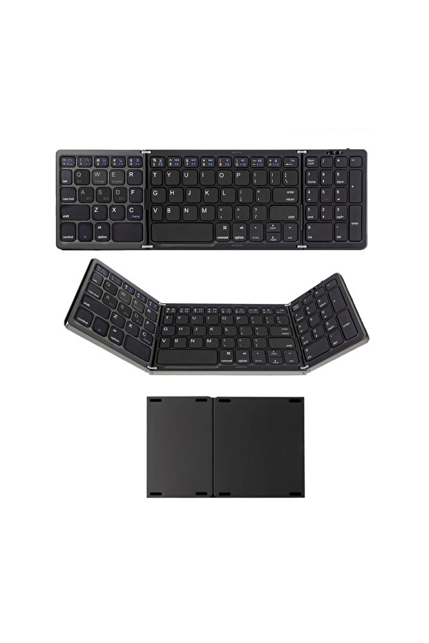 Foldable, universal, tri-fold wireless keyboard with free wireless mouse, Bluetooth multi-device - 2