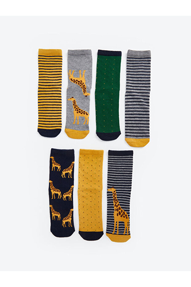 Sparkling Selections from Shining Store |   Patterned Boys' Socks, Pack of 7 - 1
