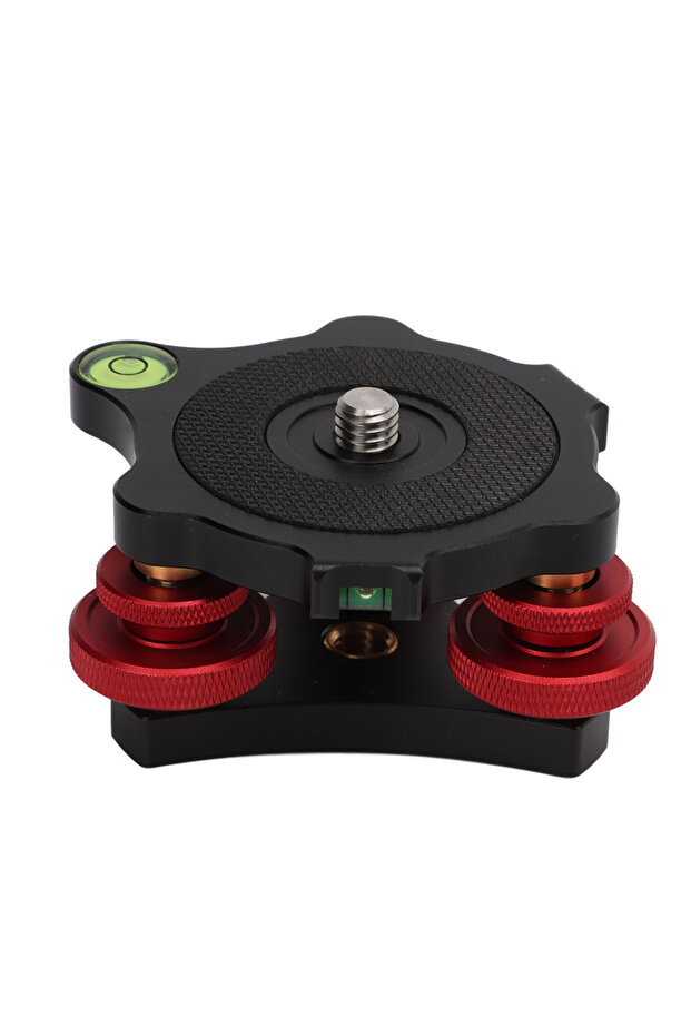 black LP‑64 Camera Tripod Ball Head Leveling Base Aluminum Triple Wheel Leveler Bubble Level LP‑64 A