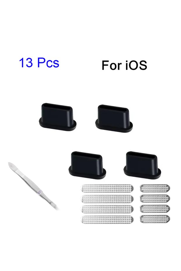 13 x For Ios Plug Universal Mobile Phone Speaker Dust Mesh Sticker Micro USB Type C Phone Port Prote