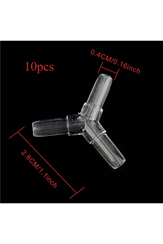 one-size 10 Pcs 4mm Clear Plastic Aquarium “Y”3 Way Airline Tube Connectors Durable Easy to Install