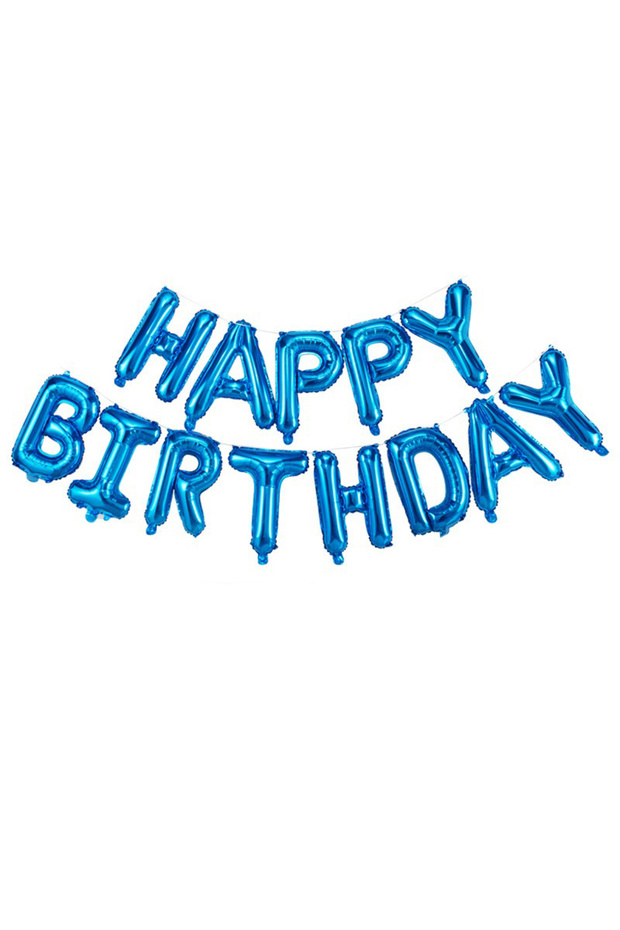 16INCH Royal Blue 13pcs Happy Birthday Letter Foil Balloons Boys and Girls Birthday Party DIY Decora