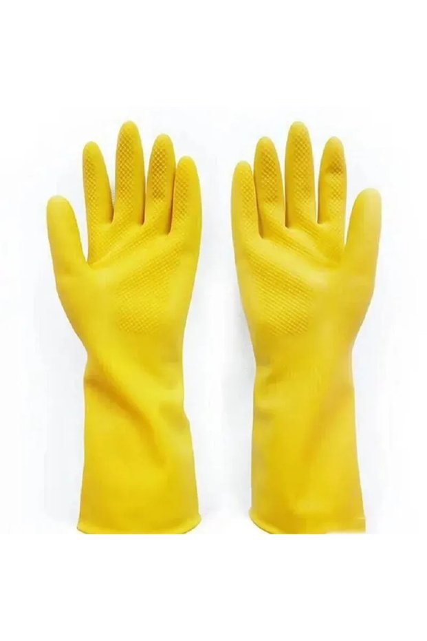 L YELLOW Latex Dishwashing Gloves Women's Waterproof Household Kitchen Washing Bowl Washing Clothes