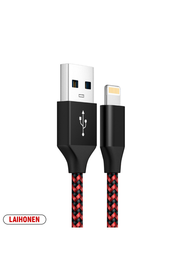 3m 1PC Red LAIHONEN USB Cable For iPhone 5 6 7 8 Plus X XS XR 11 12 13 14 Pro Max SE 1m 2m 3m Long