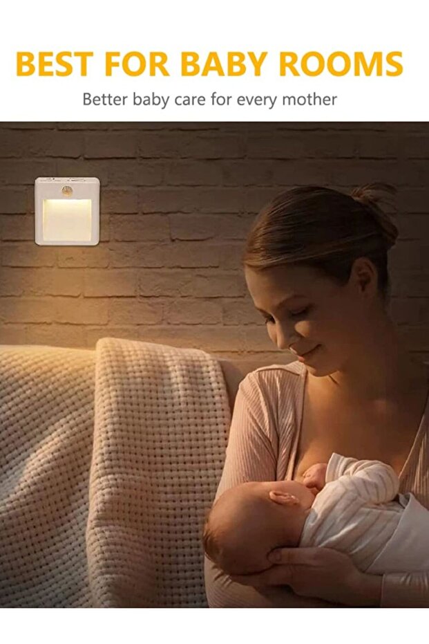EU Warm White Plug in Night Light with Motion Sensor Auto Dusk to Dawn Dimmable Wireless Sensor Warm - 8