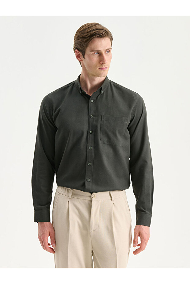 Esvab • Modern & Distinctive Slim Fit Long Sleeve Gabardine Men's Shirt