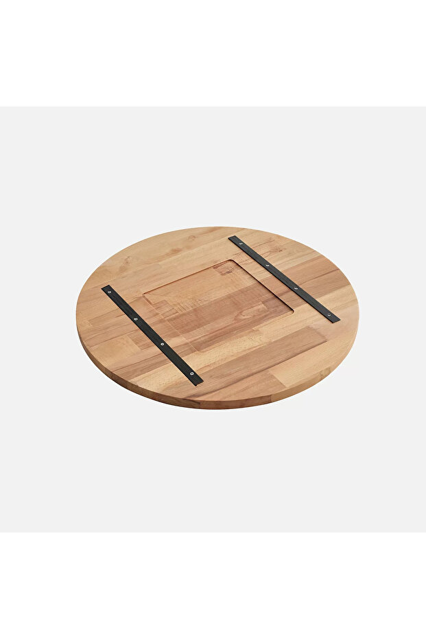 Masif Kayın Tabla 60 cm Çapında Yuvarlak Mutfak Masası/Sehpa - 2