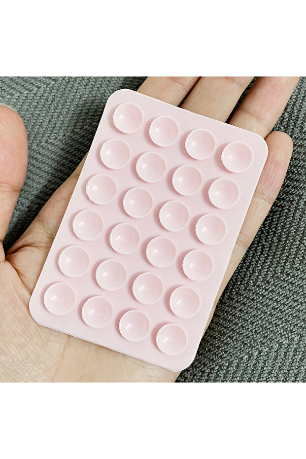 Pink 3M Adhesive Backing Candy Color Silicone Suction Phone Case Mount Non Slip Suction Cup Phone St