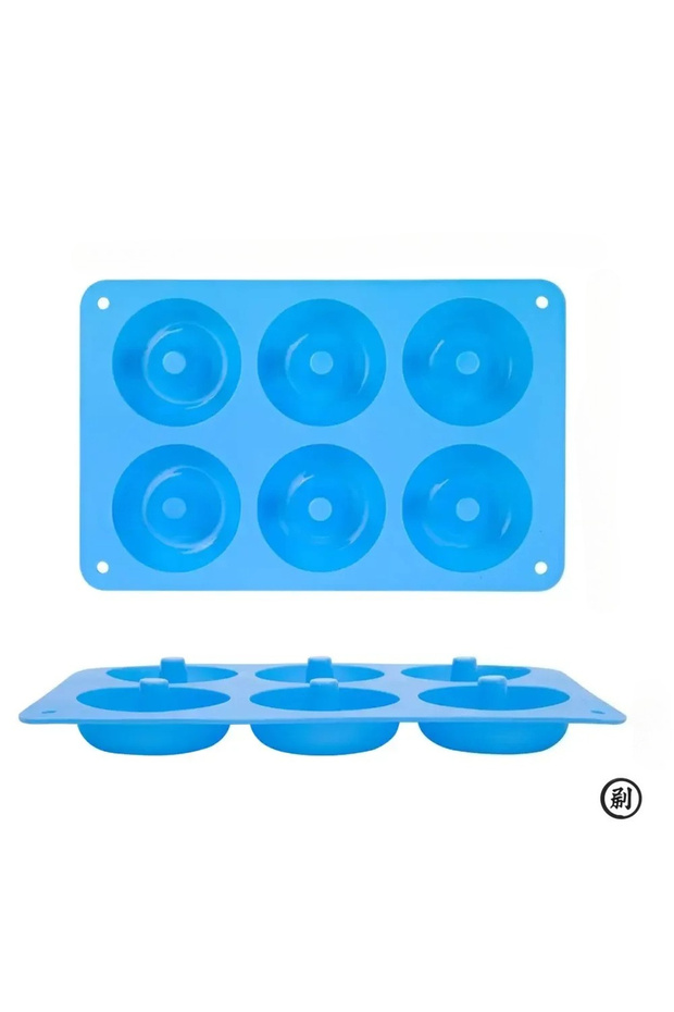 1pcs blue 1/2pcs Silicone Muffins Donut Mold 6 Holes Baking Mould Non-Stick Baking Pastry Chocolate