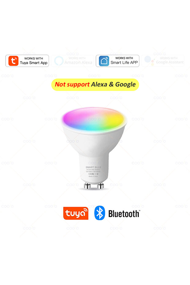 إصدار Bluetooth Tuya WiFi GU10 لمبة LED ذكية مصابيح Bluetooth GU10 قابلة للتعتيم تطبيق Smart Life C
