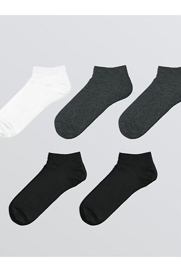 Sparkling Selections from Shining Store |   Plain Men's Booties Socks 5 Pack - 2