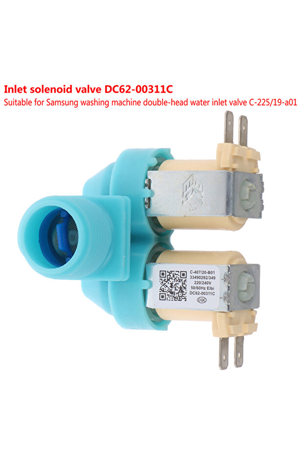 1pc 1pc C-225/19-a01 Water Inlet Solenoid Valve For Washing Machine Double Head Water Inlet V...