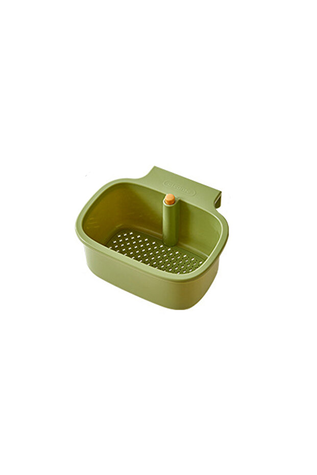 Green Creative Sink Drain Basket Faucet Hanging Strainer Basket Openable Bottom Cover Kitchen Garbag