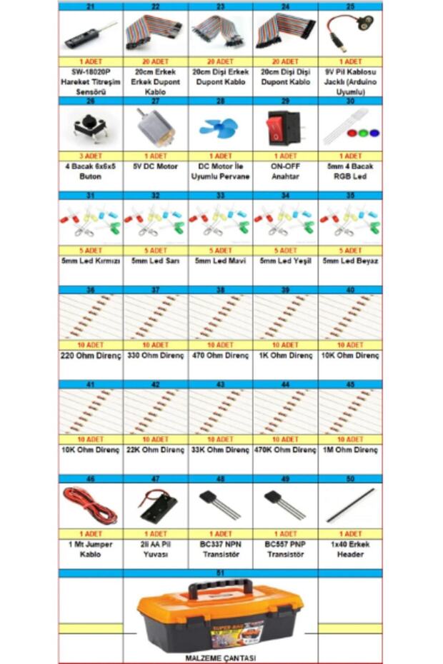 Arduino Uno R3 (ch340g) Başlangıç Ve Kodlama Eğitim Seti - 3
