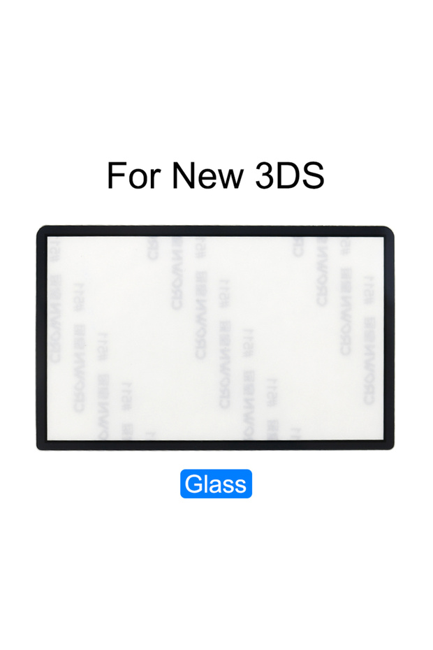 غطاء عدسة الشاشة العلوية من البلاستيك والزجاج الأسود YuXi لشاشة LCD العلوية لجهاز New 3DS