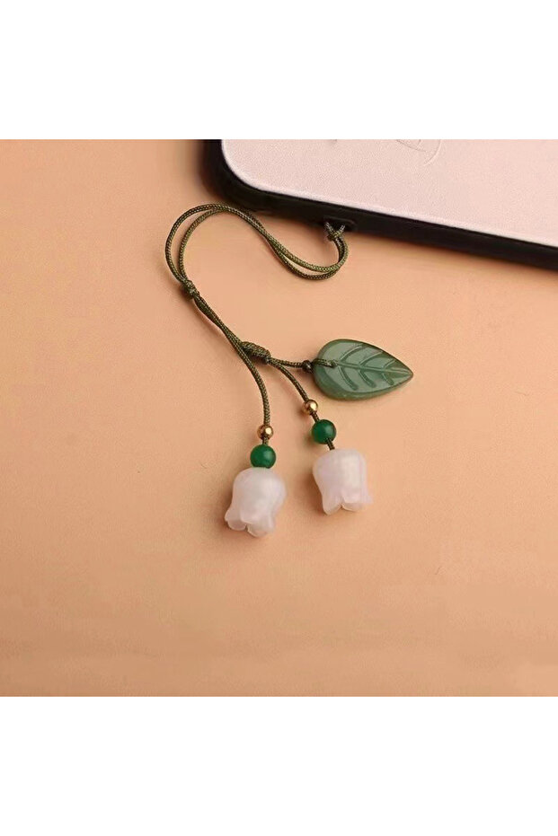 1Pcs Phone Charm Glaze Orchids Pendant Keychain Phone Chain Strap Lanyard