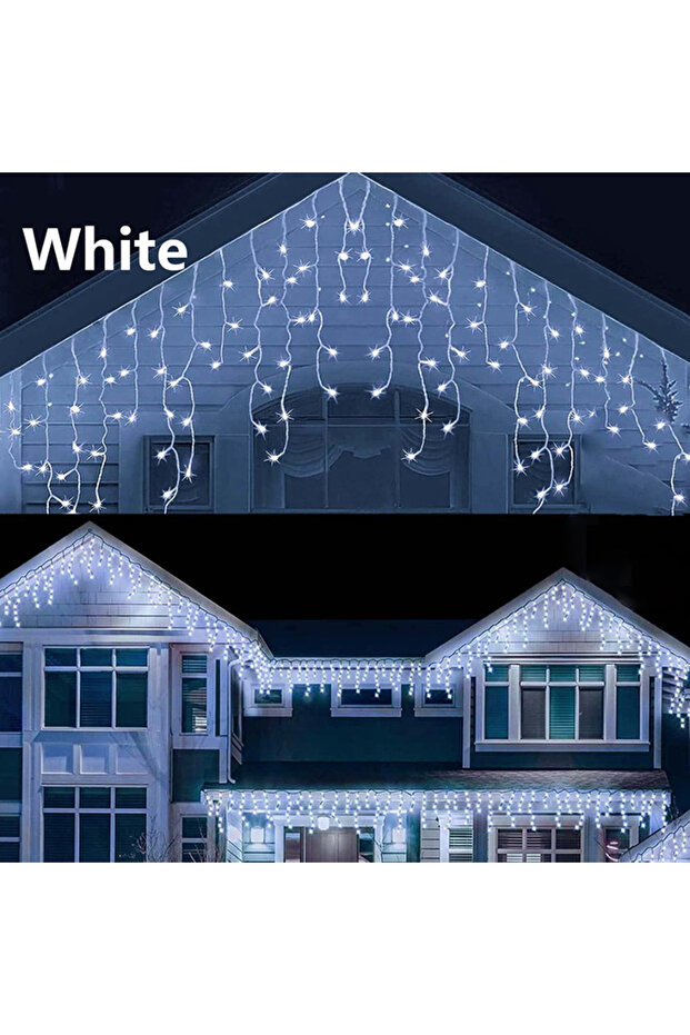 12M 300LED EU Plug White Light LED Icicle String Lights 4M/12M Curtain Fairy Lights Christmas Garlan