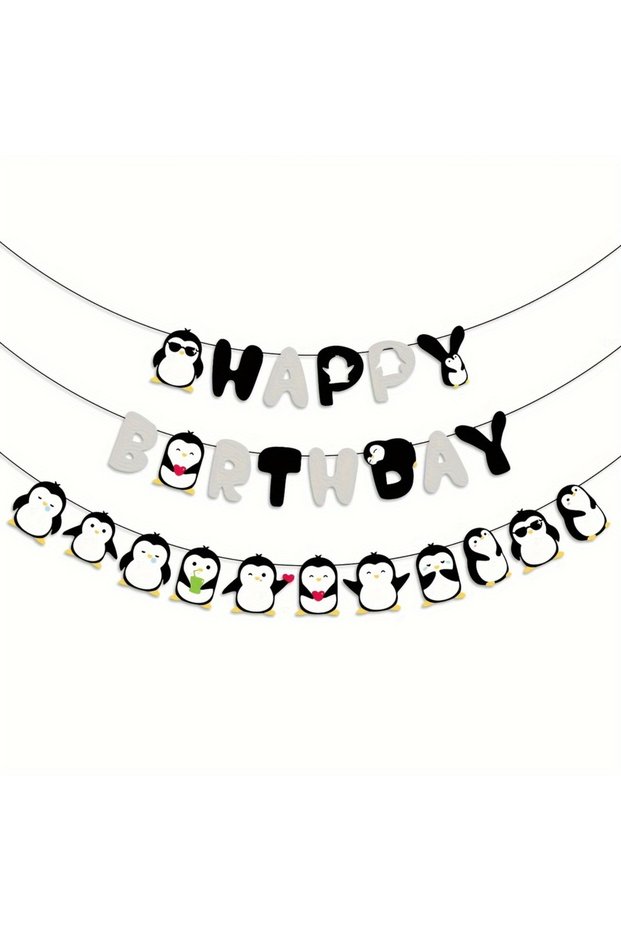 Black Penguin Birthday Party Decoration Includes Happy Birthday Penguin Banner Penguin Party Supplie