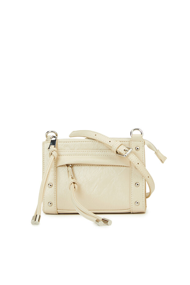 Bej Kadın Postacı Çanta - 1