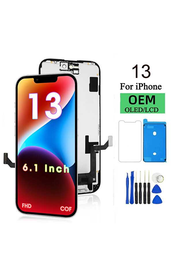 شاشة OLED LCD مقاس 13 بوصة بتقنية incell لهاتف iPhone 13 بوصة، شاشة LCD تعمل باللمس، مجموعة محول رقمي بديلة لهاتف iPhone