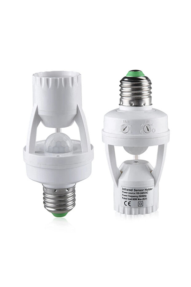 Light Switch PIR Smart PIR Motion Sensor Lamp Base E27 Light Socket 85-265V Auto Switch Bulb Holder - 7