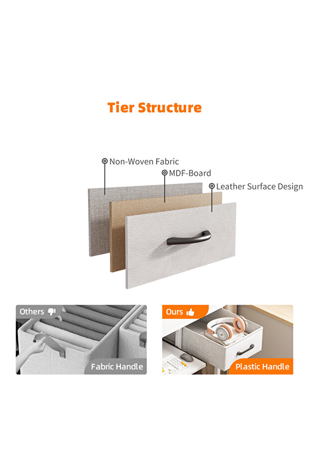 Study desk with drawers, desk, computer desk with keyboard tray - 6