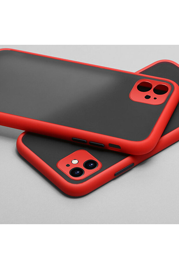 حافظة iPhone SE 2020 Red Skin Feel ShockProof Armor Matte Case لأجهزة iPhone 11 و 12 و 13 mini و 14 و 15 Pro Max و 7 و 8