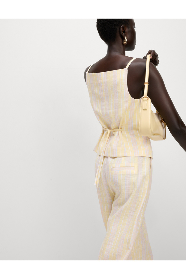 Çizgili Keten Üst - 6