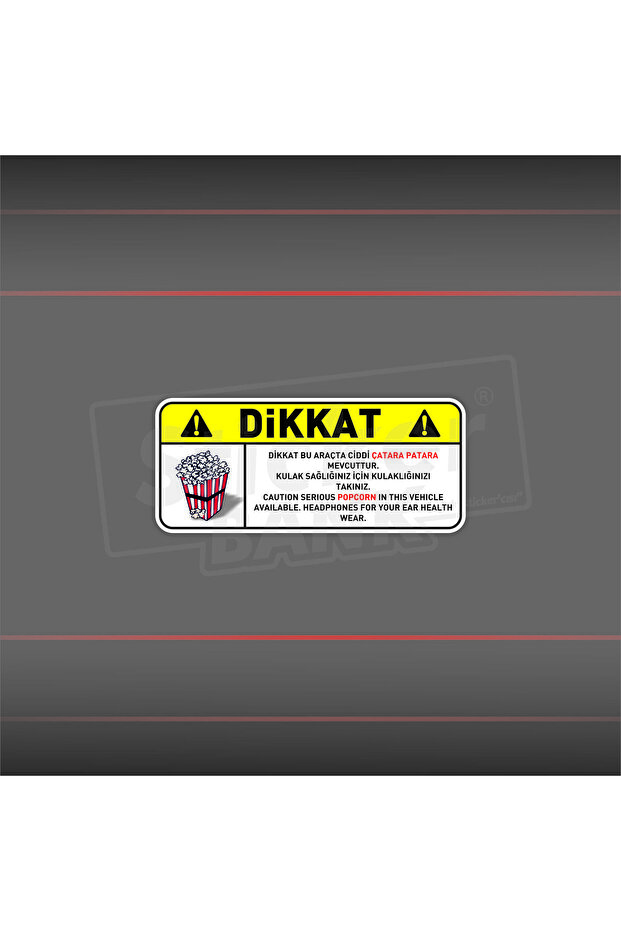 Stickerbank Car Sticker Attention Popcorn Sticker