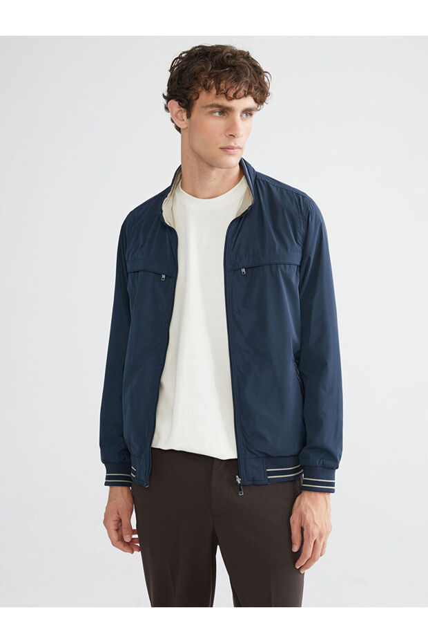 Plus Size Reversible Mock Neck Men's Jacket