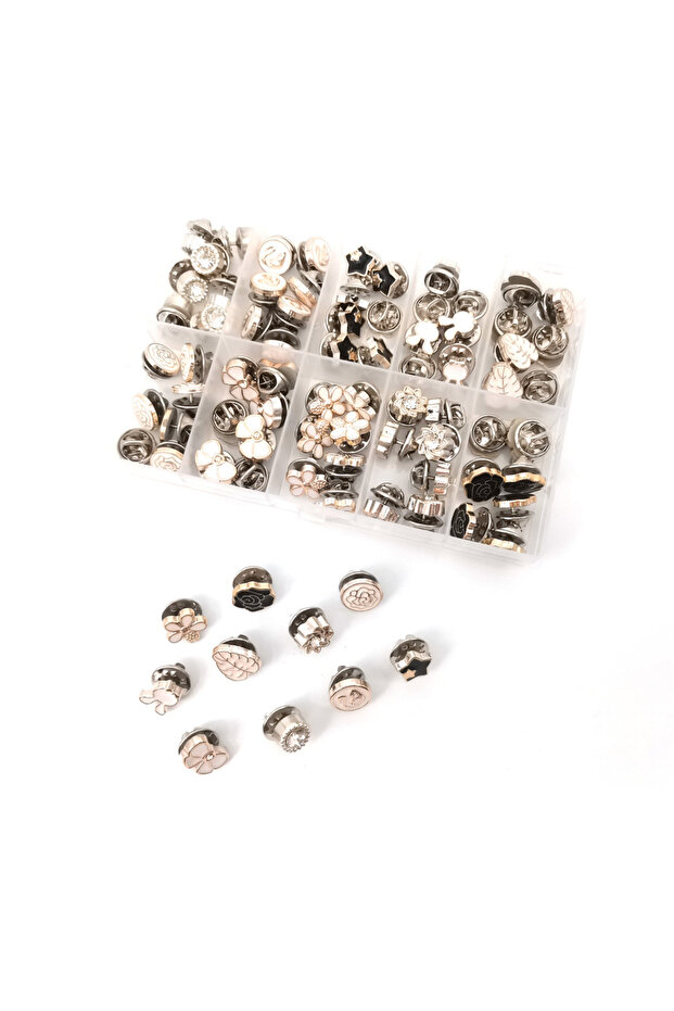 silver CLYAIYLC 80 sets of seamless buttons, detachable and replaceable buttons, widely used, suitab - 1